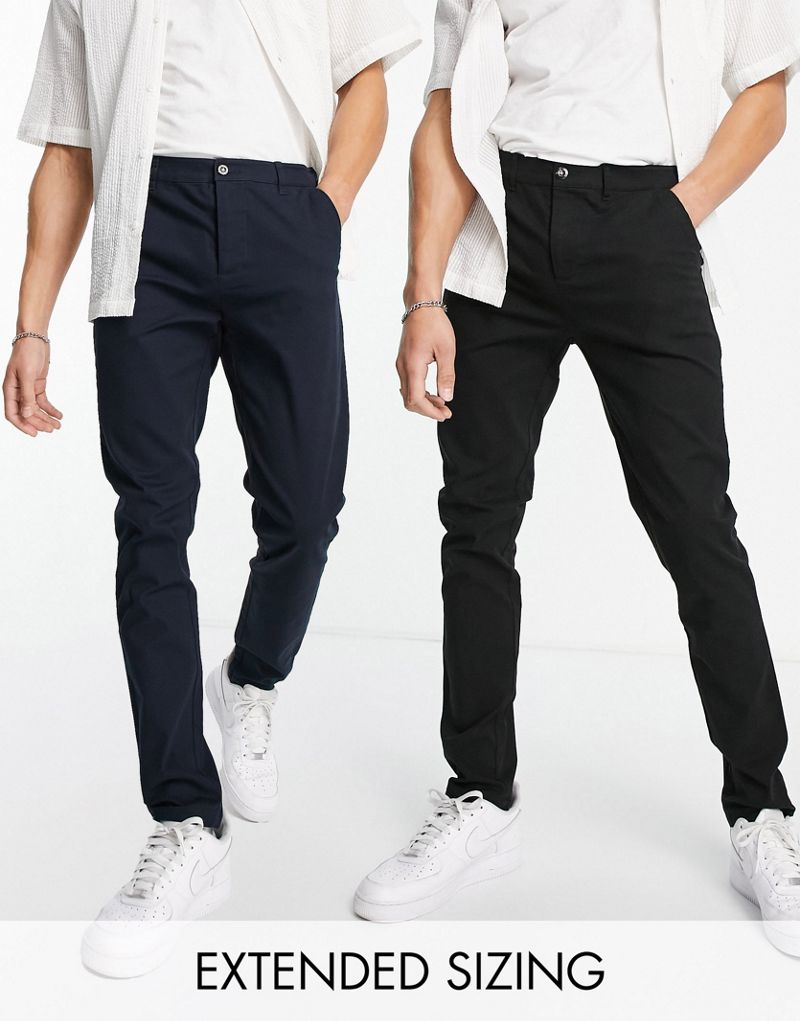 Комплект из двух черных и темно-синих джинсов скинни ASOS DESIGN ASOS DESIGN