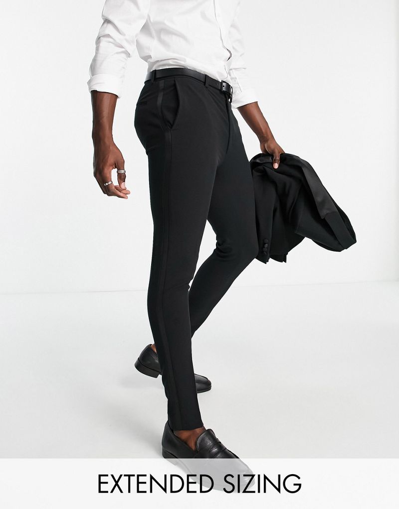 Черные суперузкие брюки-смокинг ASOS DESIGN ASOS DESIGN
