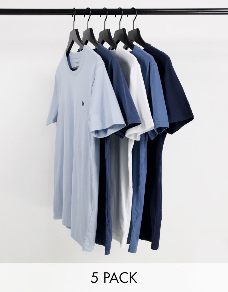 Бело-голубая футболка с логотипом Abercrombie & Fitch 5 Pack Abercrombie & Fitch