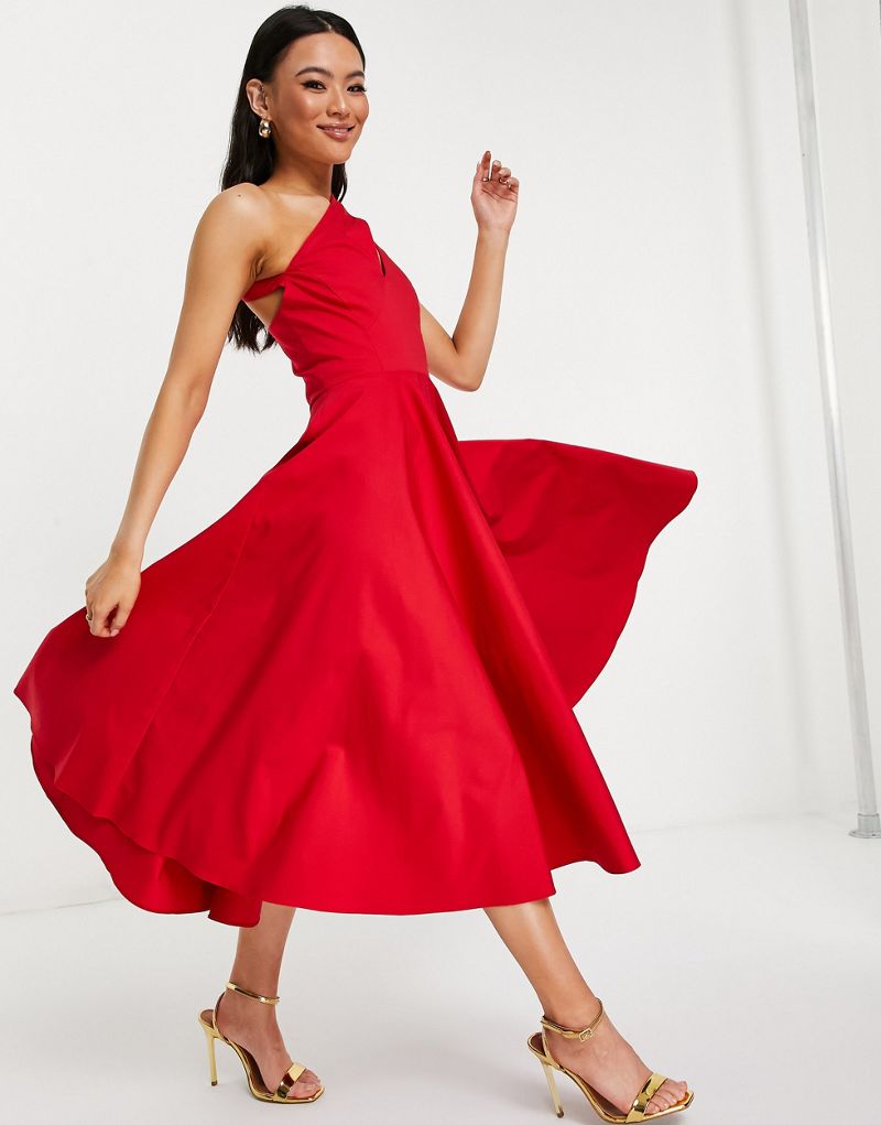 Красное платье миди с вырезами AQAQ AQAQ