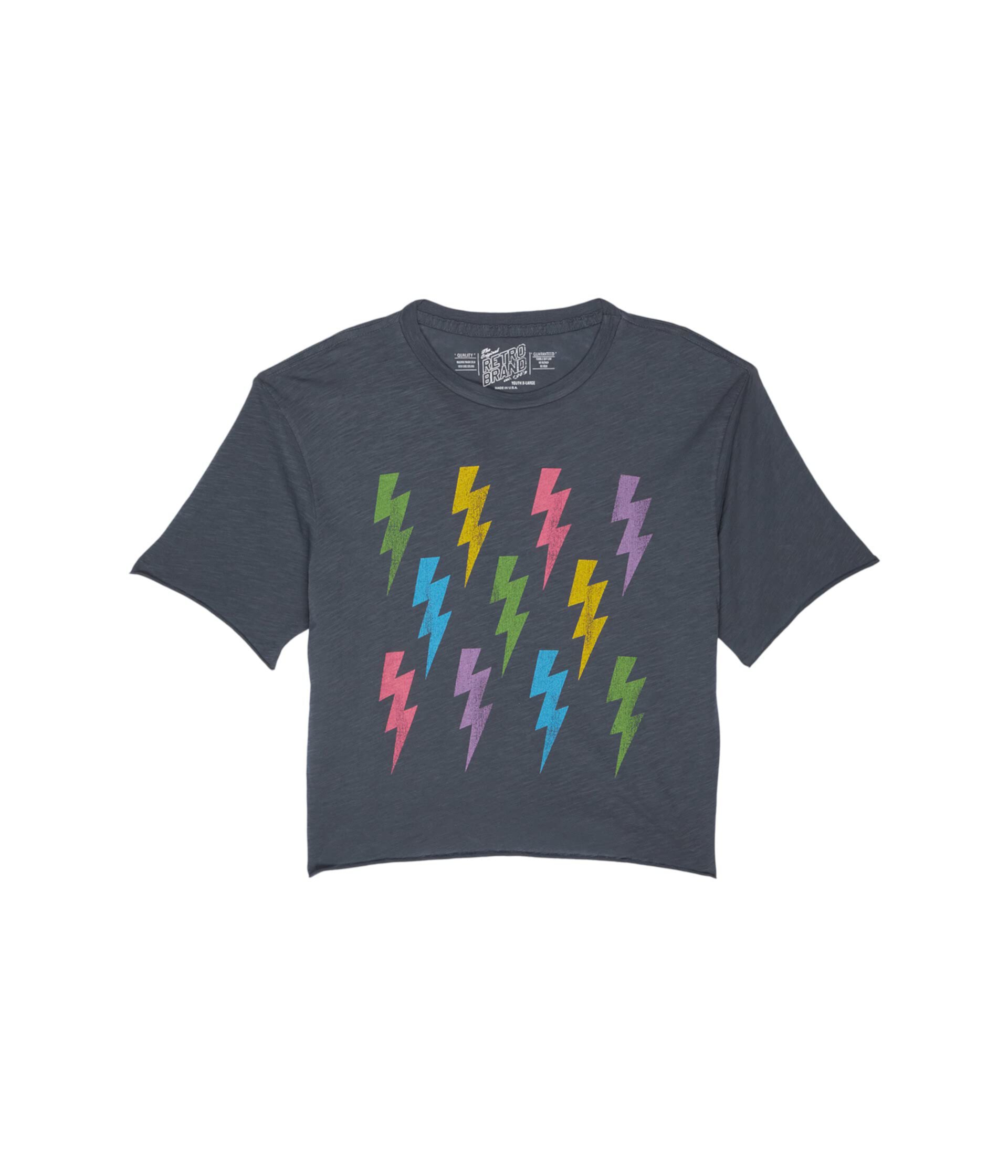 Слегка укороченная футболка с круглым вырезом Lightning Bolt (для больших детей) The Original Retro Brand Kids