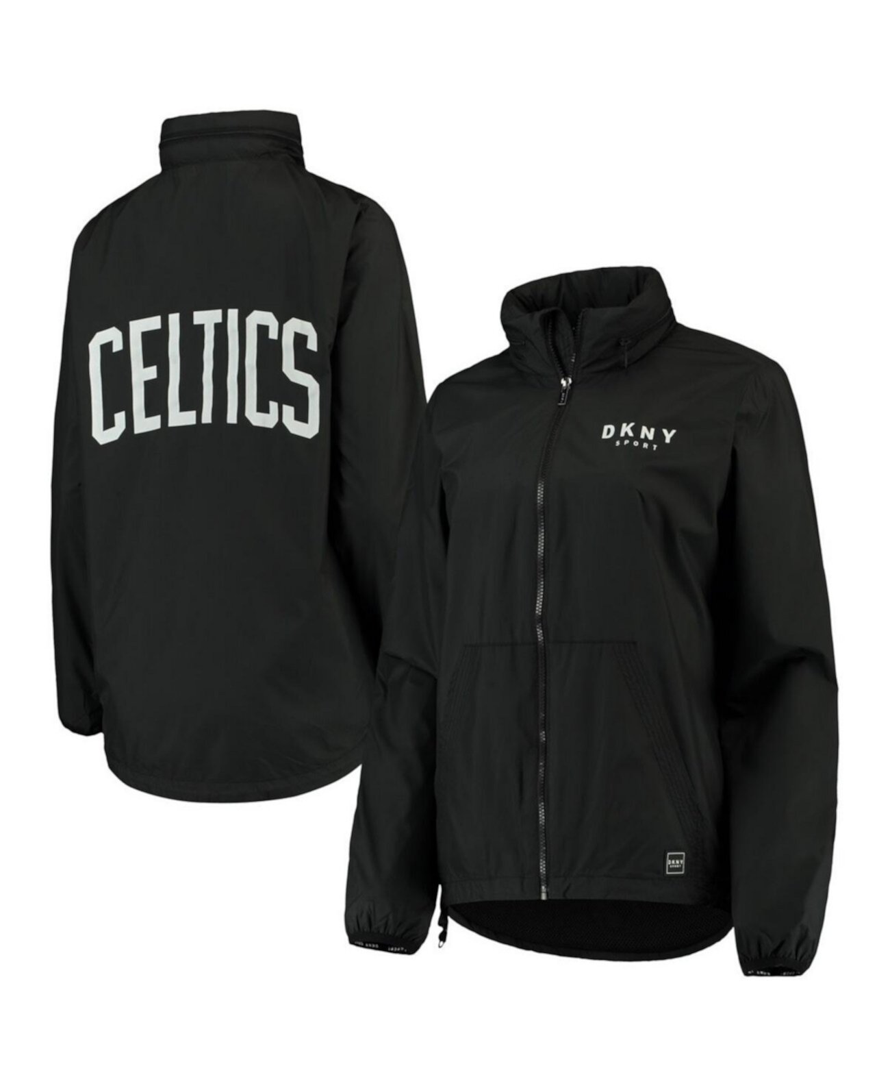 Женская черная куртка Boston Celtics Stadium с молнией во всю длину DKNY