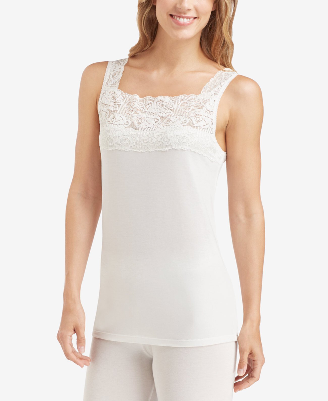 Petite SofTech Stretch Lace Detail Cami Cuddl Duds