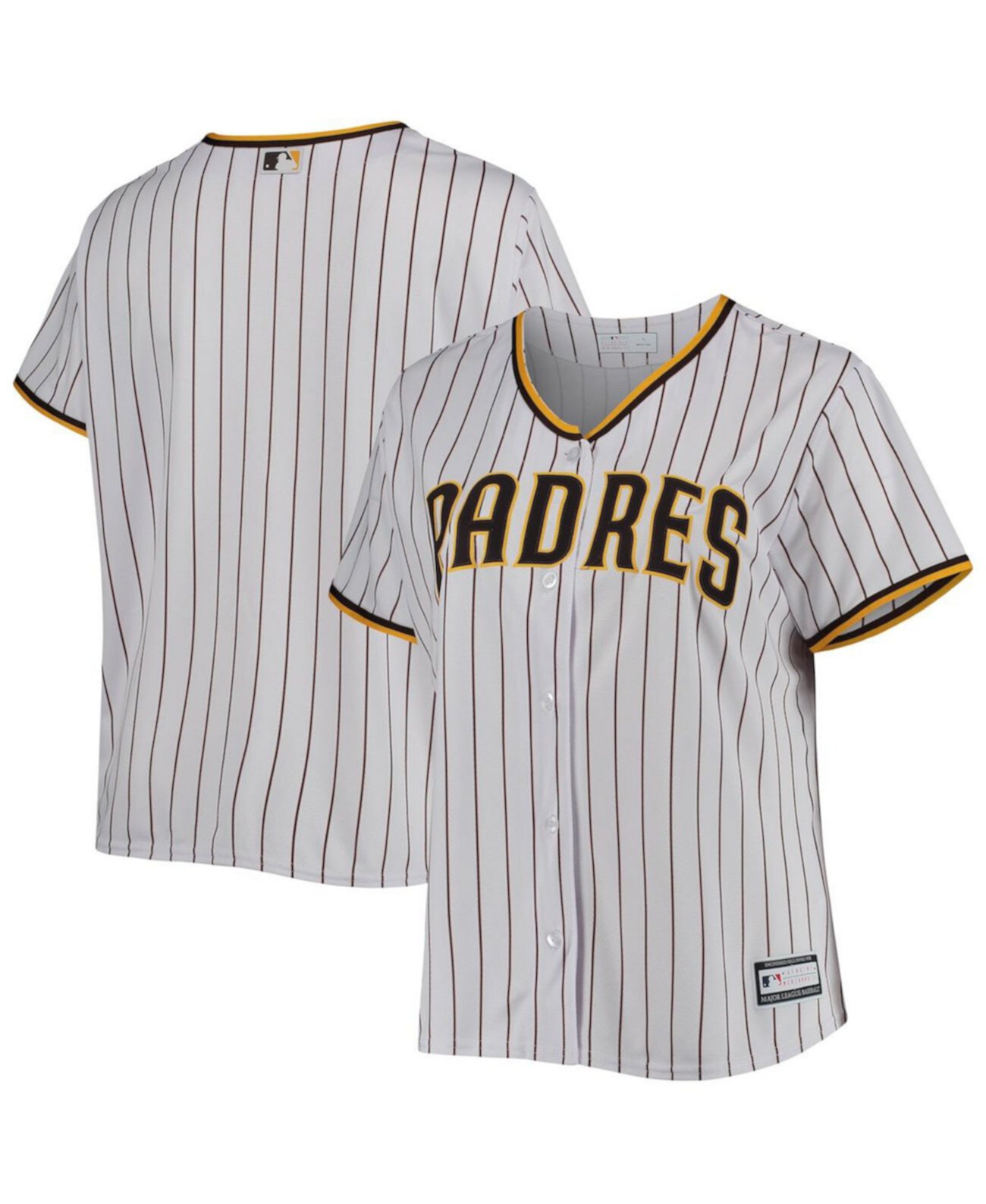 Женское белое, коричневое дорожное джерси большого размера San Diego Padres, реплика Team Profile