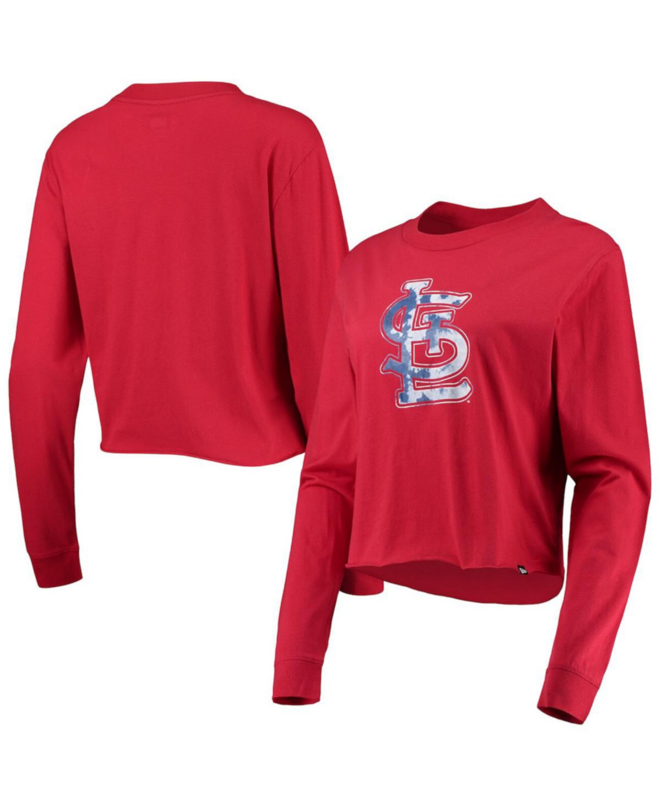 Женская красная укороченная футболка с длинным рукавом из джерси St. Louis Cardinals Baby Jersey New Era