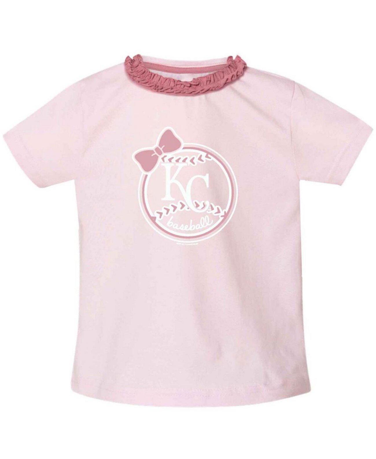 Розовая футболка Kansas City Royals с рюшами и воротником для девочек для малышей Soft As A Grape