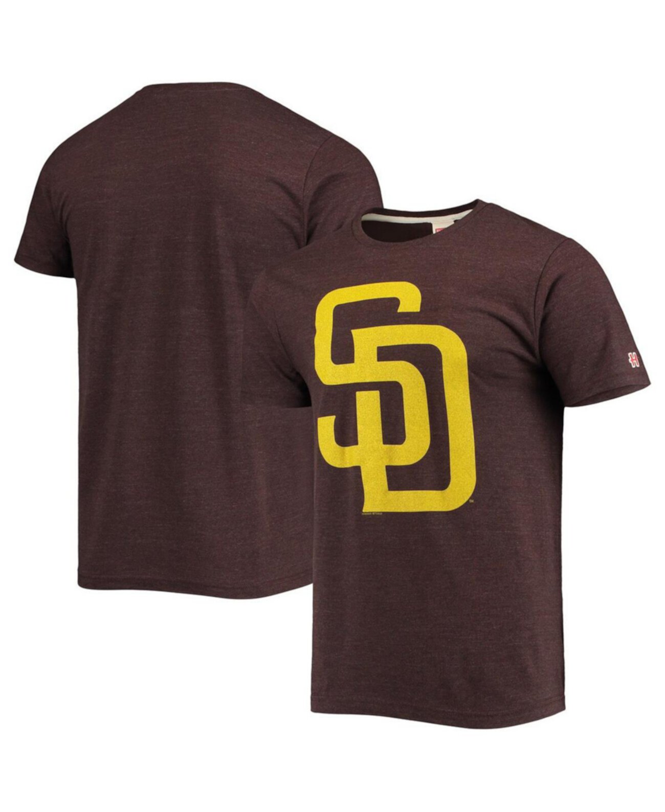 Мужская коричневая футболка San Diego Padres Hand Drawn Logo Tri-Blend Homage