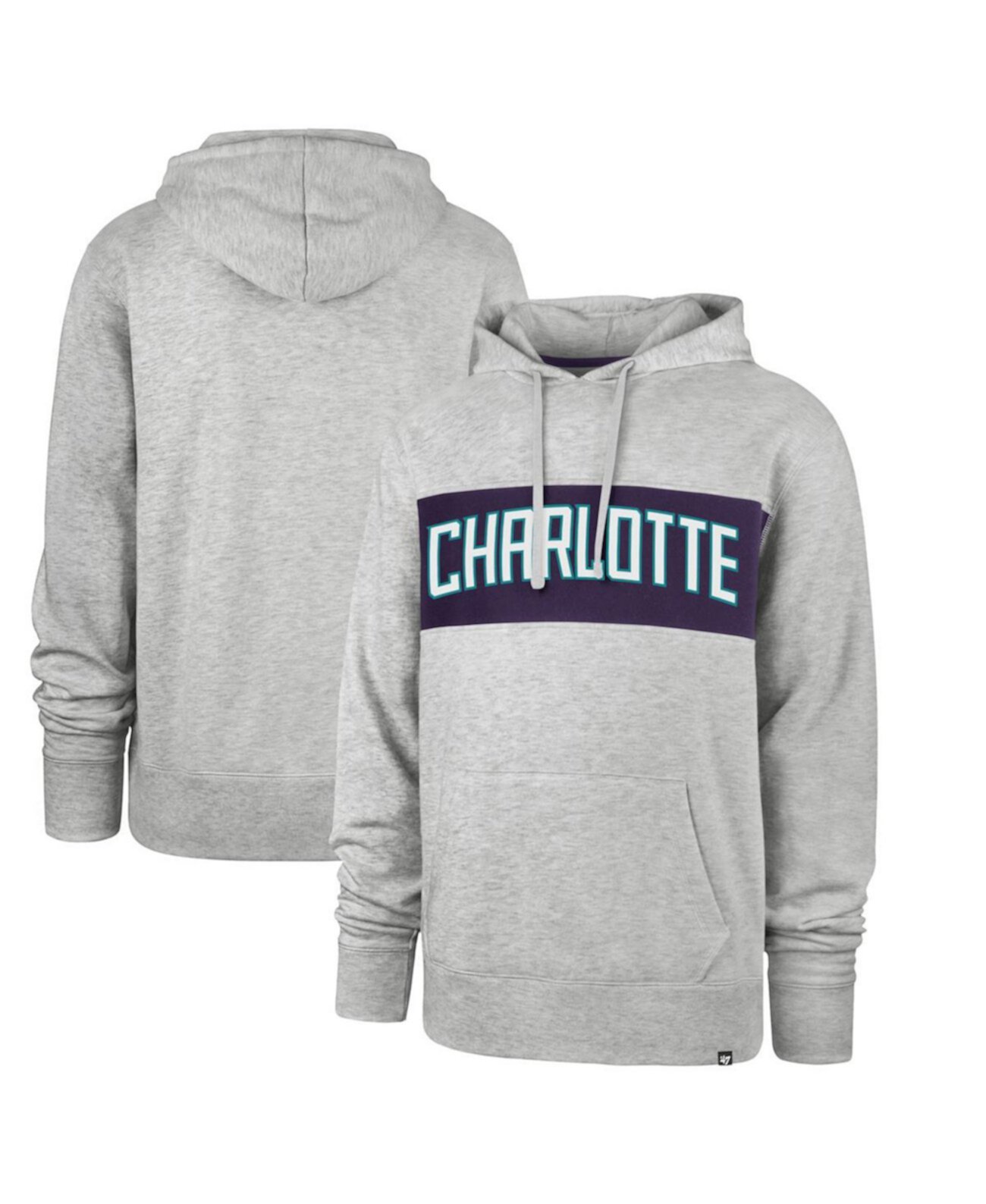 Мужской Пуловер '47 Gray Charlotte Hornets 2021/22 City Edition Wordmark Chest Pass '47 Brand