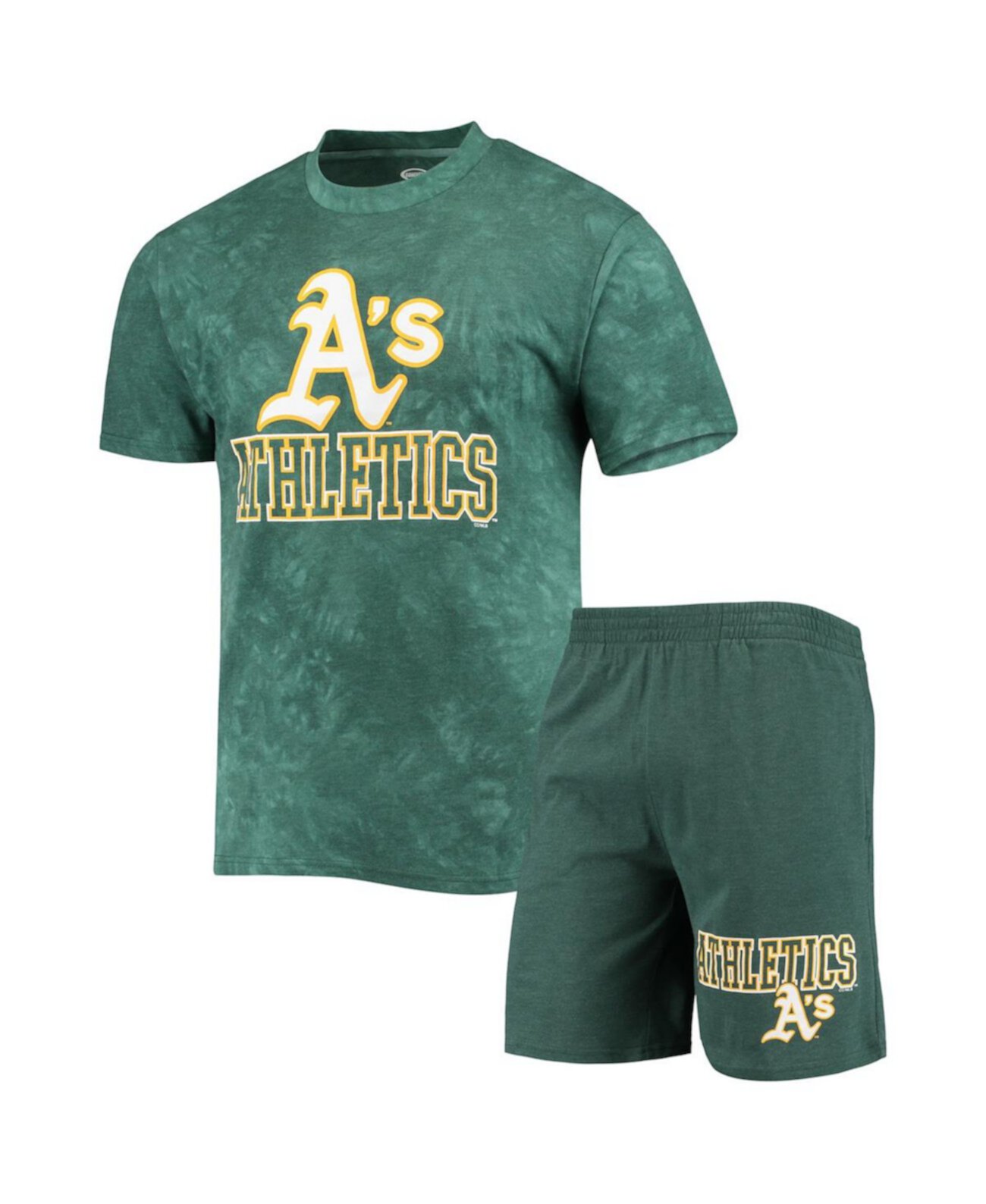 Мужской комплект пижамы Oakland Athletics: футболка и шорты с оригинальным дизайном Concepts Sport