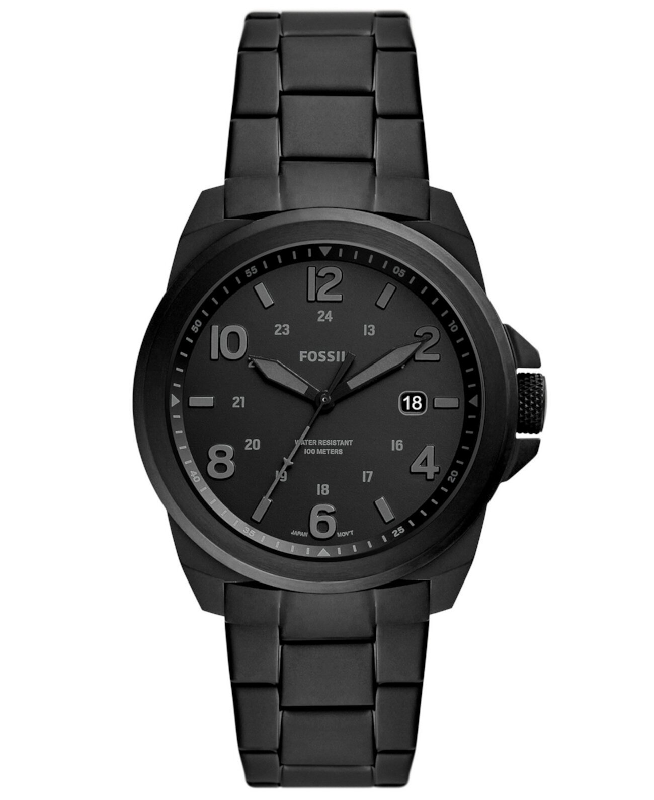 Мужские часы Bronson с черным браслетом из нержавеющей стали, 40 мм Fossil