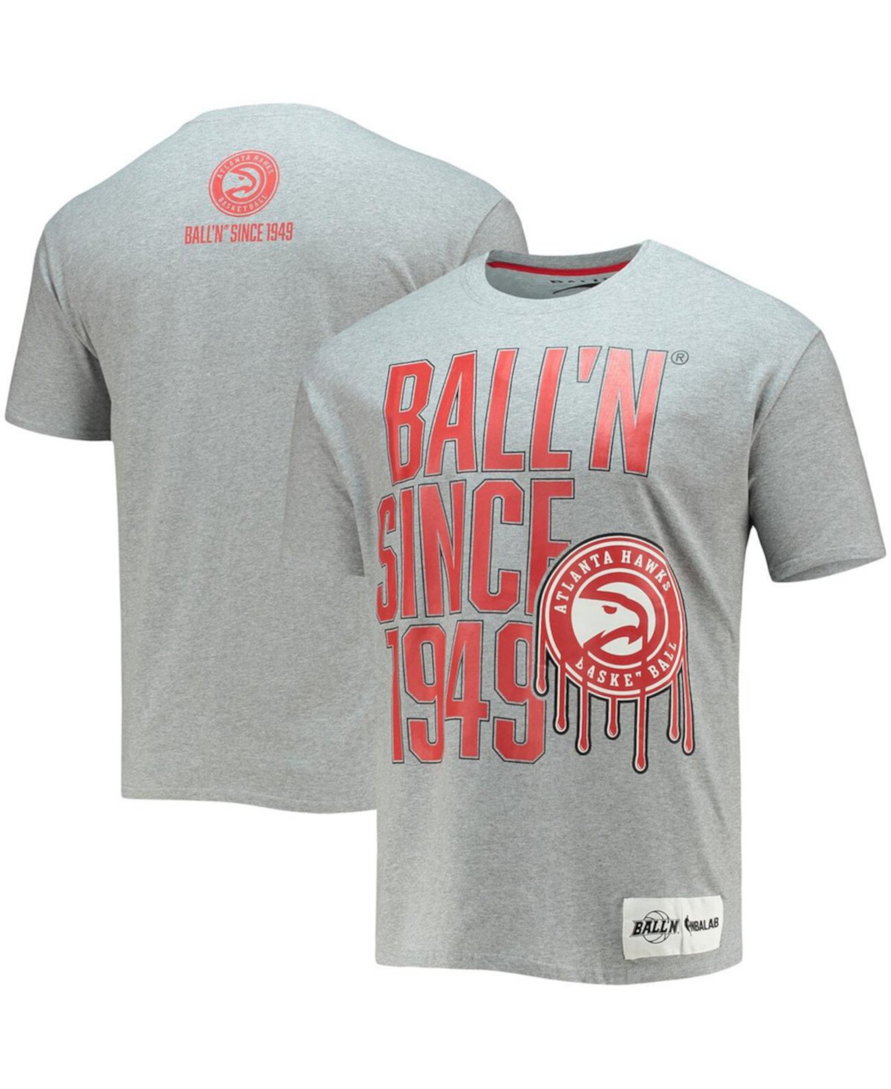 Мужская футболка Heather Grey Atlanta Hawks с 1949 года BALL'N