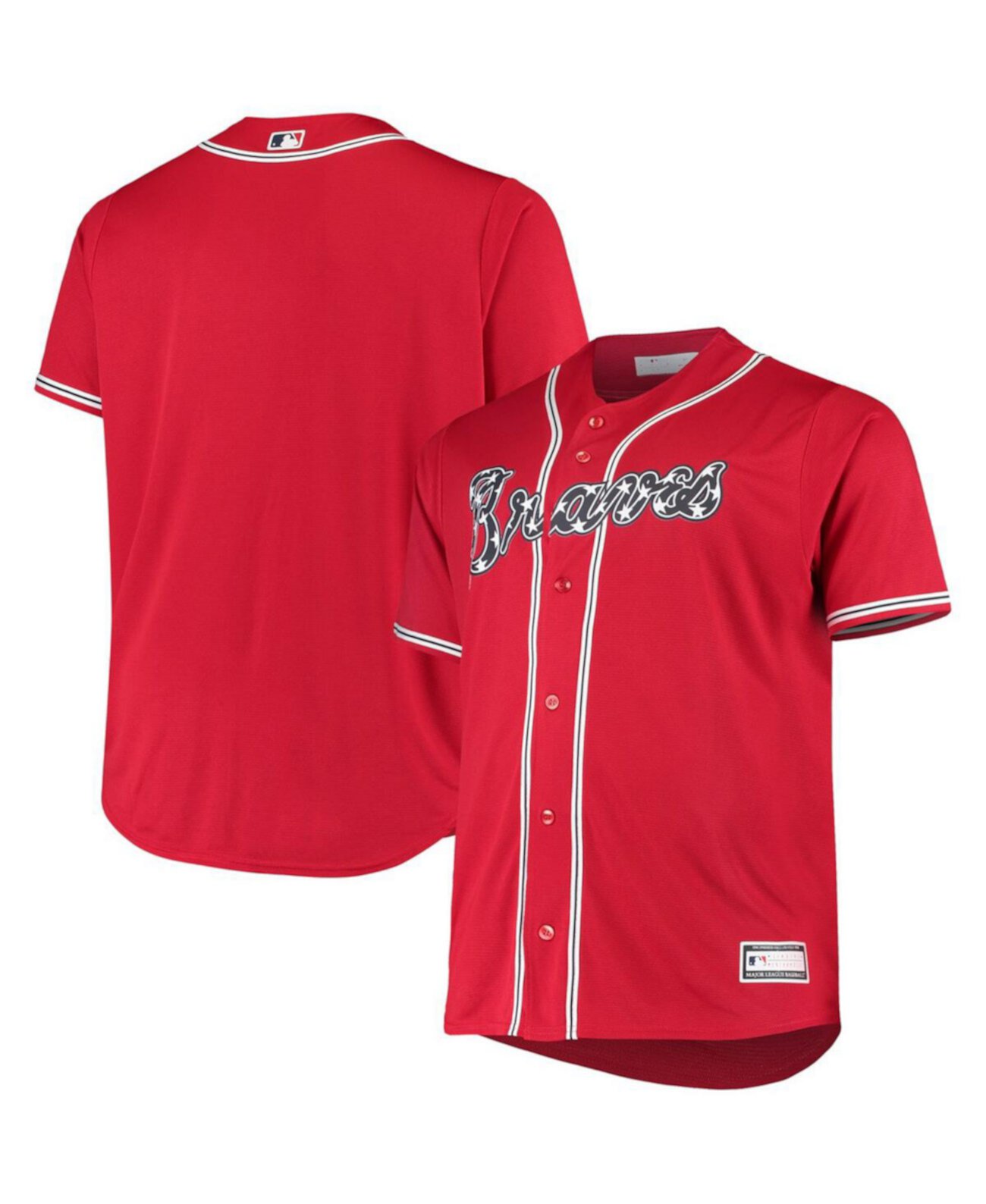 Men's Red Atlanta Braves Big and Tall Replica Alternate Team Jersey Profile