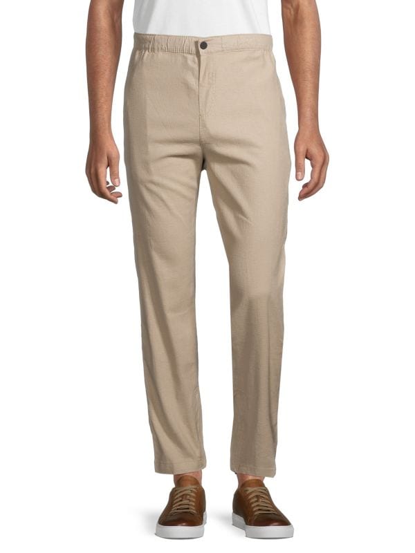 Эластичные льняные эластичные брюки Saks Fifth Avenue
