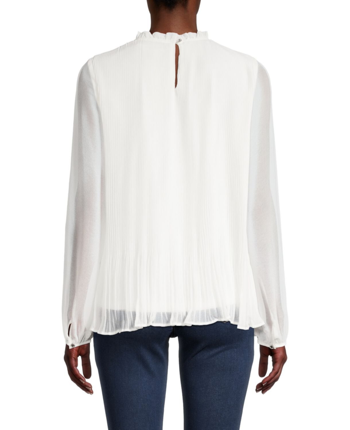 Однотонная плиссированная блузка Calvin Klein