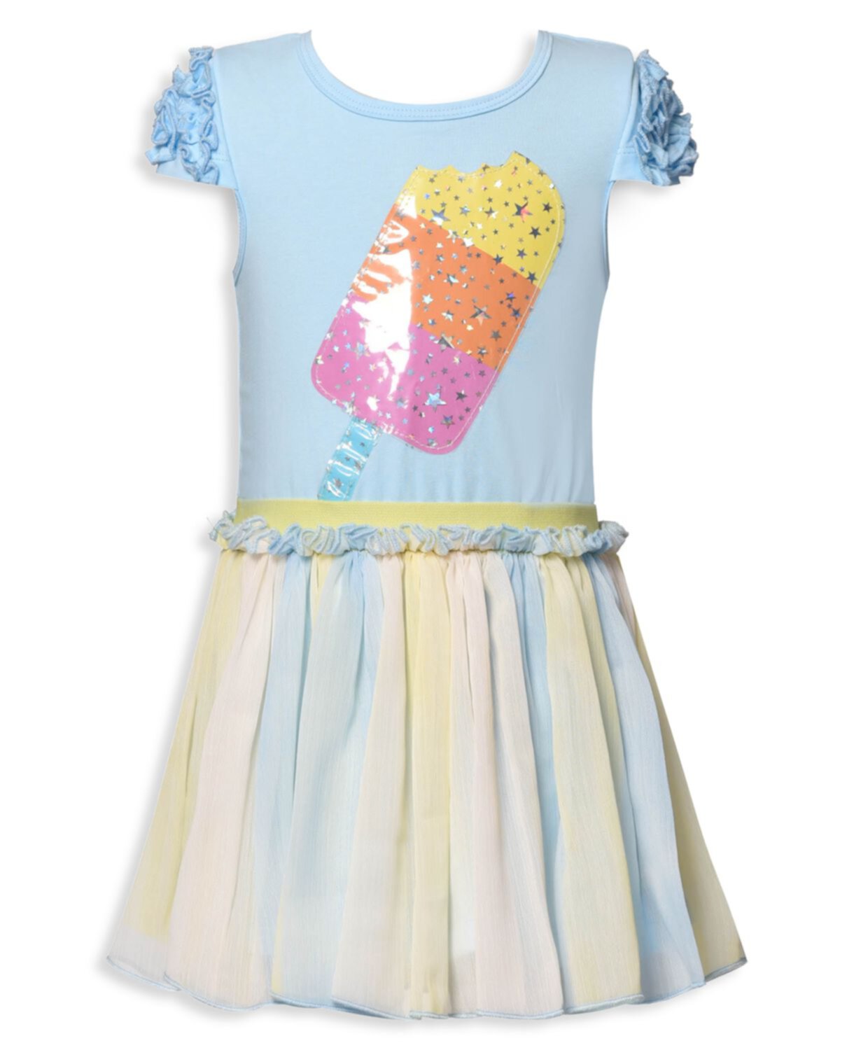 Платье для маленьких девочек с графическими деталями и оборками Baby Sara