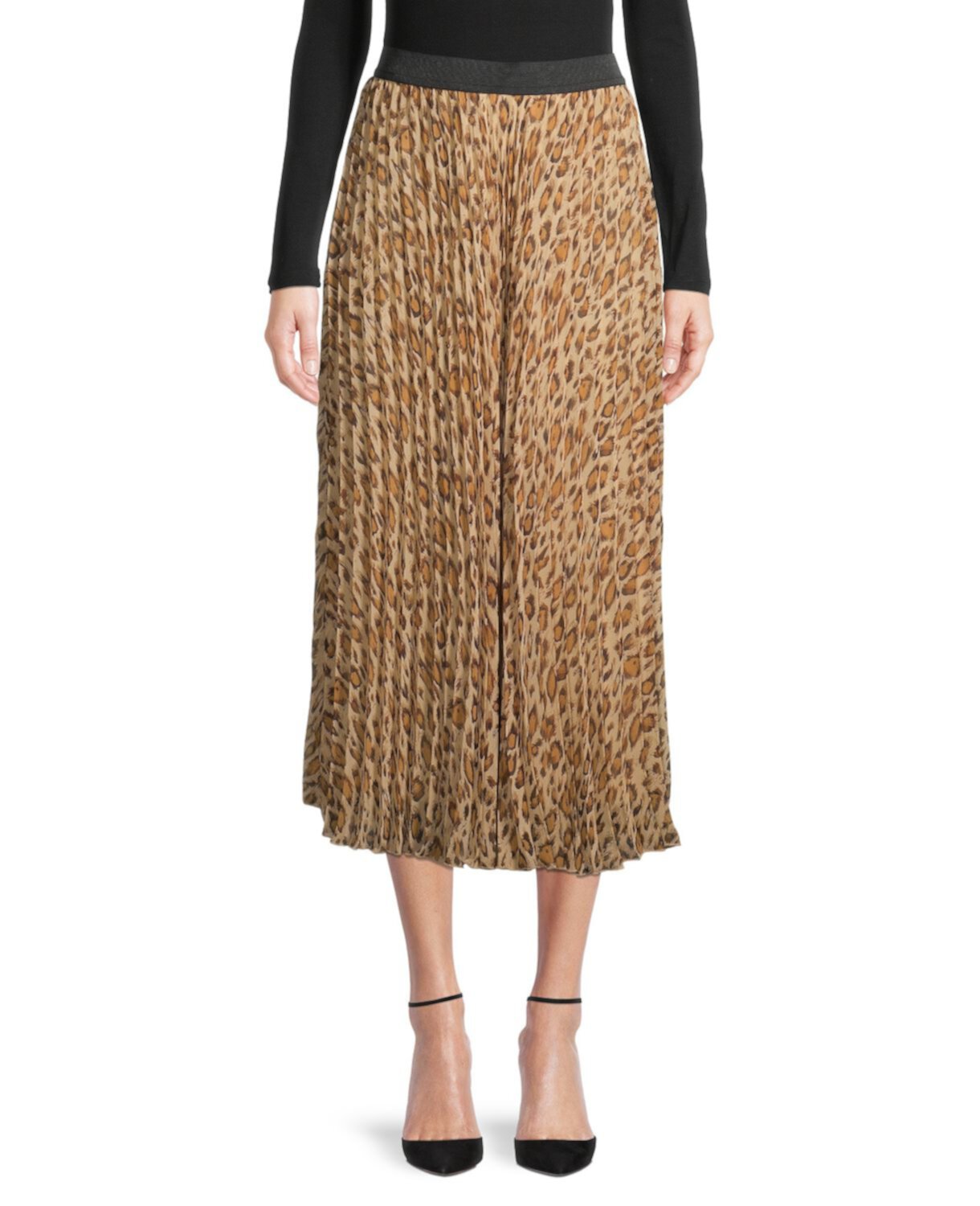 Плиссированная юбка Sunburst с леопардовым принтом Wdny