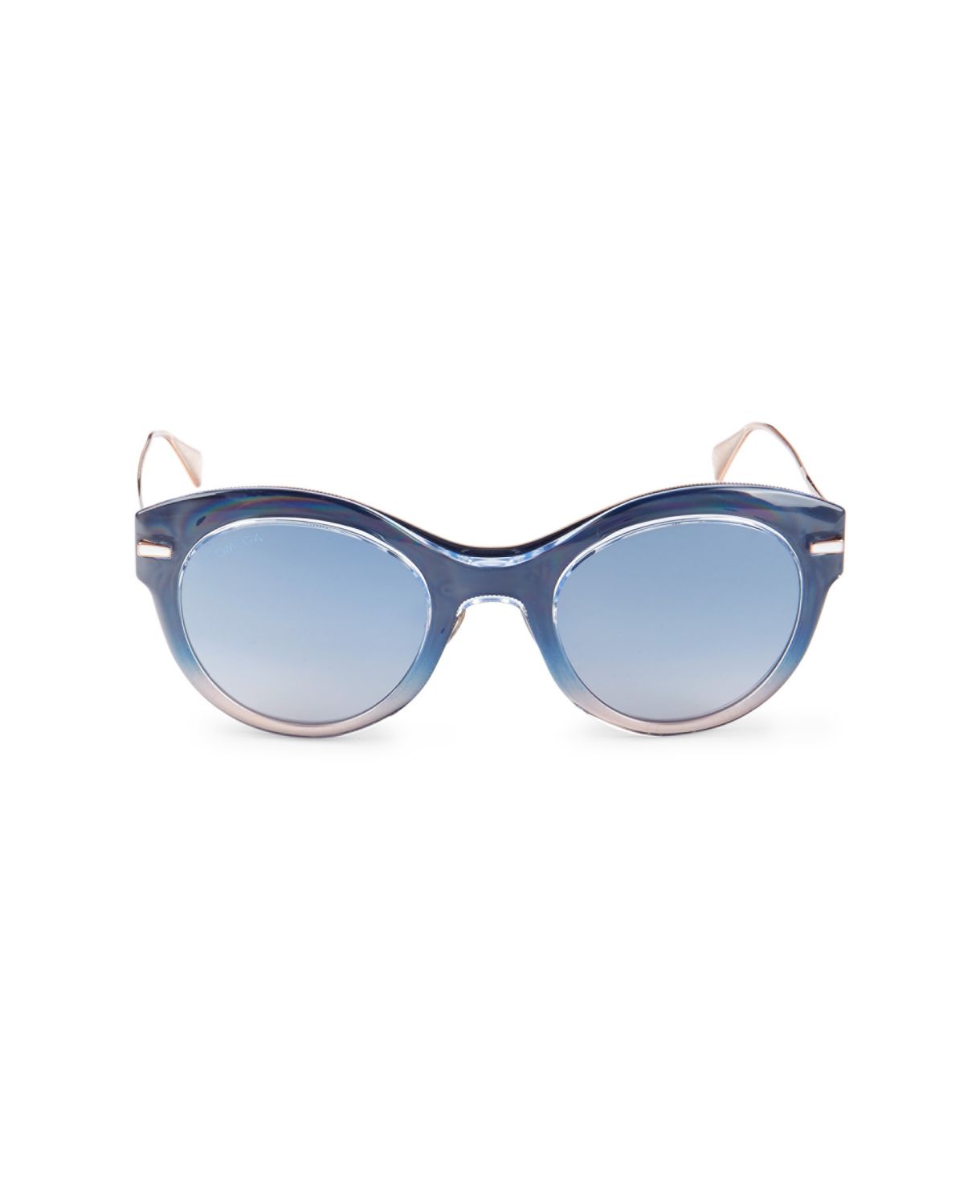 Маслянистые круглые солнцезащитные очки 51MM Omega