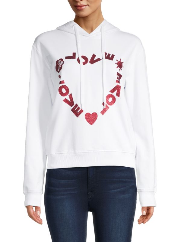 Женская Толстовка LOVE Moschino Glitter Heart Logo LOVE Moschino