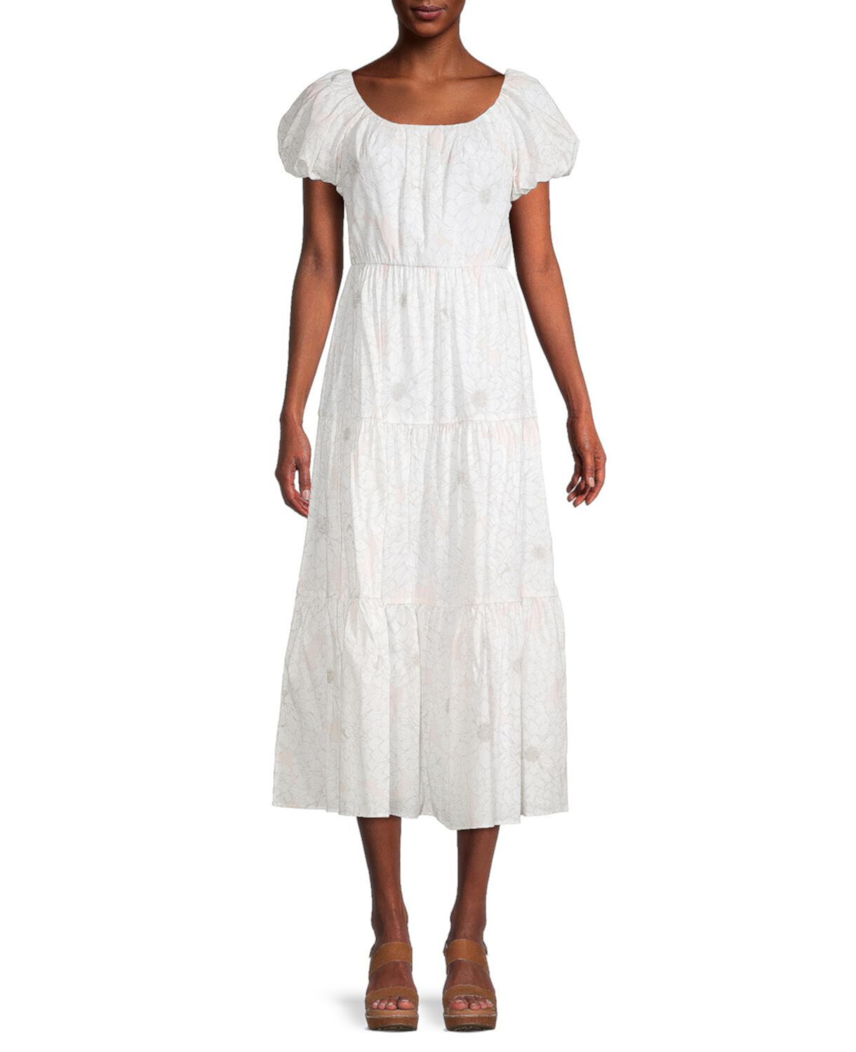 Ярусное платье с цветочным принтом Calvin Klein