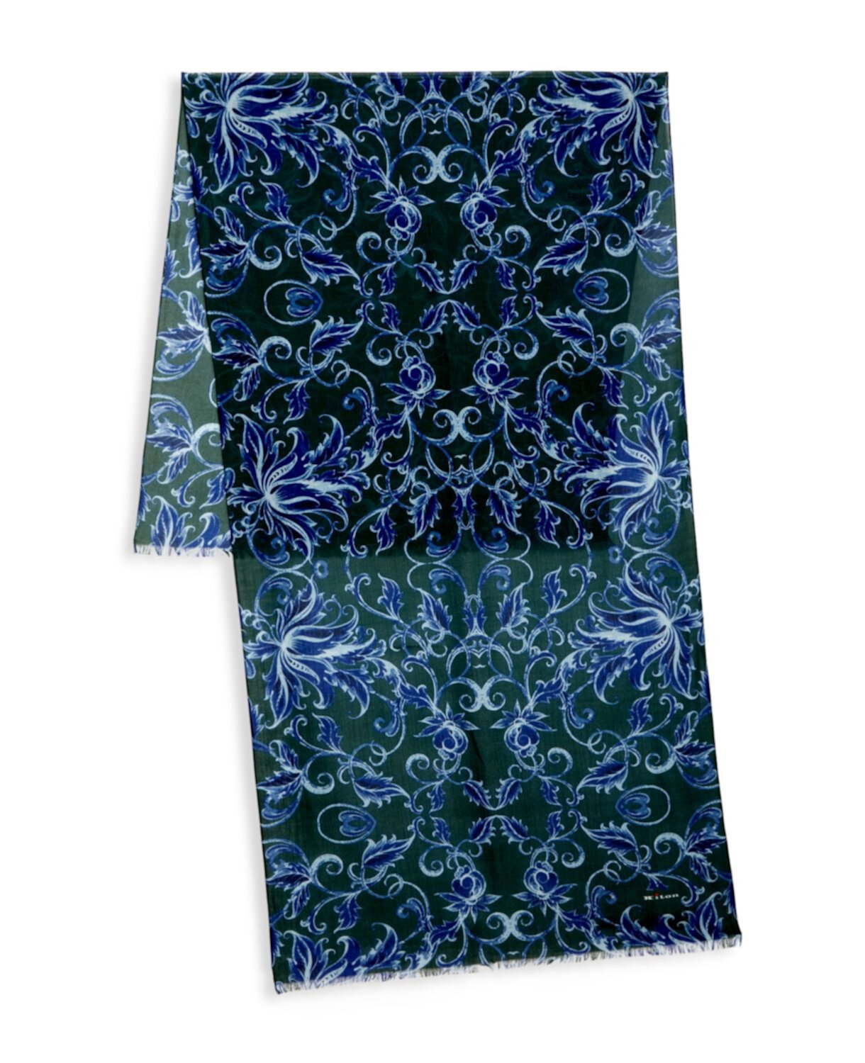 Шелковый шарф с разноцветным принтом Kiton