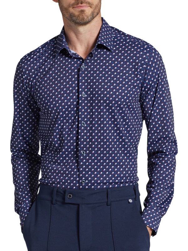 Рубашка Boris Modern-Fit с геометрическим принтом PINOPORTE