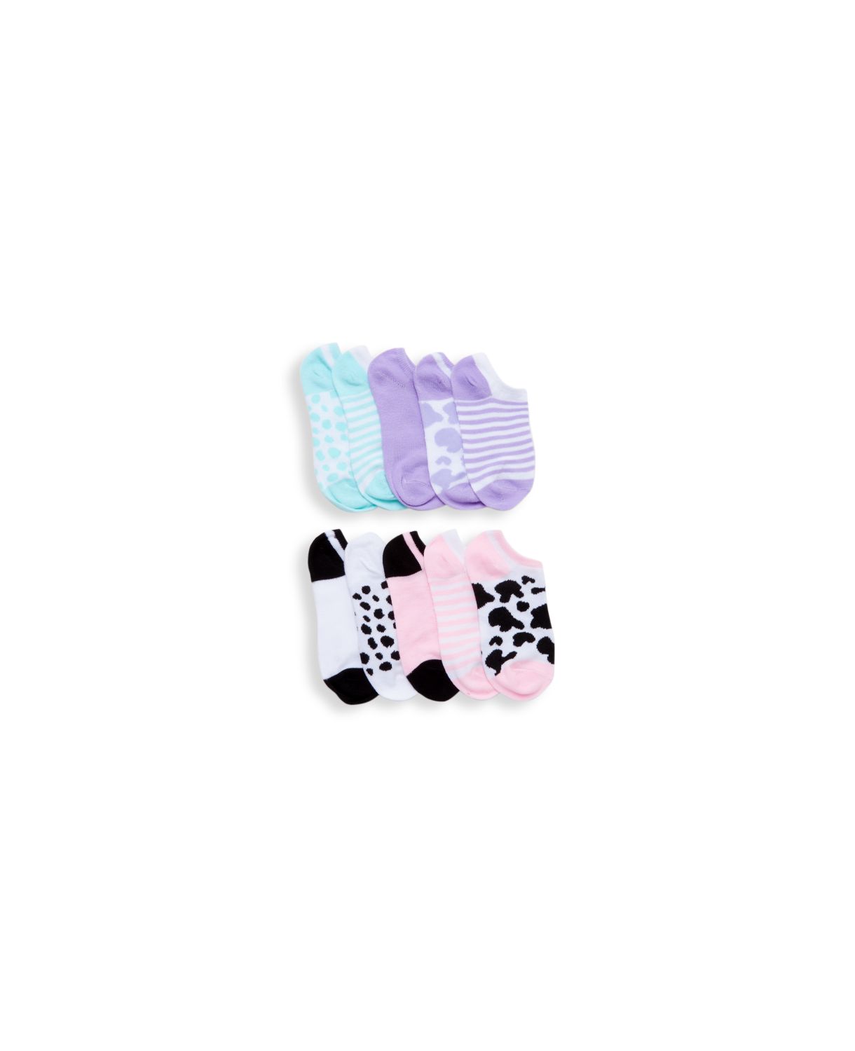 Набор из 10 носков с анималистичным принтом для девочек, 10 шт. Резинки для волос Charlotte