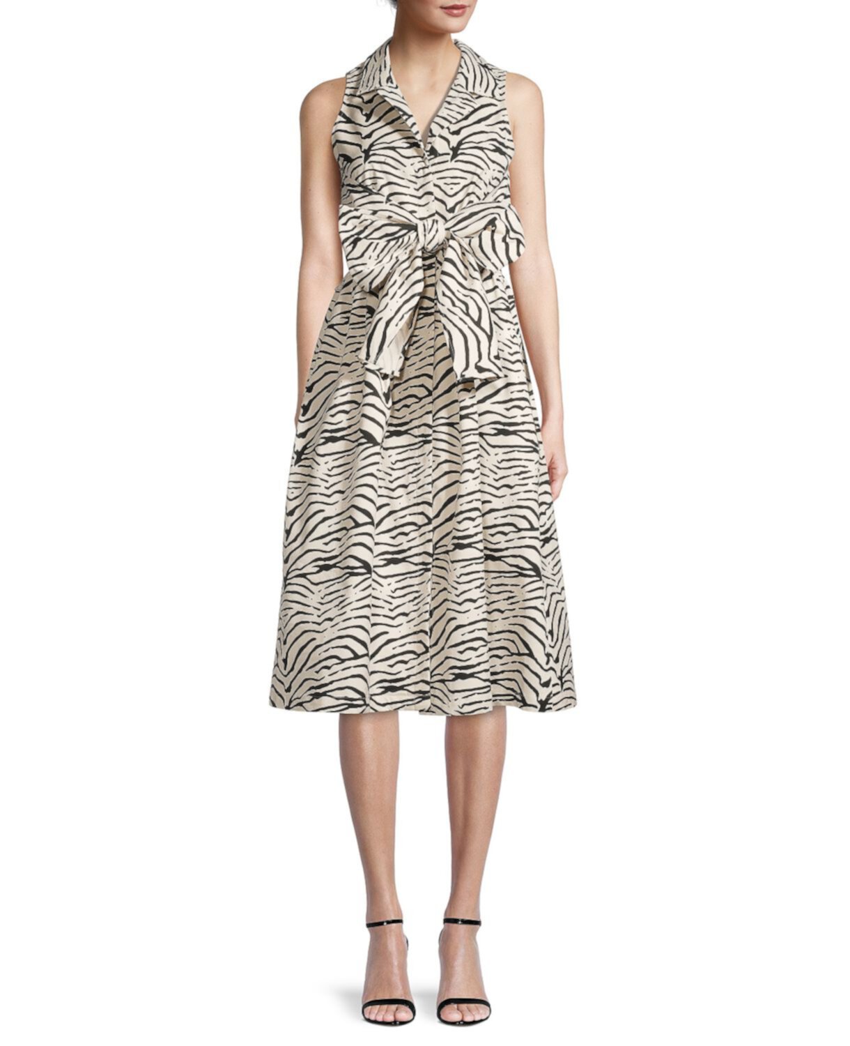 Платье-рубашка без рукавов с завязками спереди Donna Karan New York
