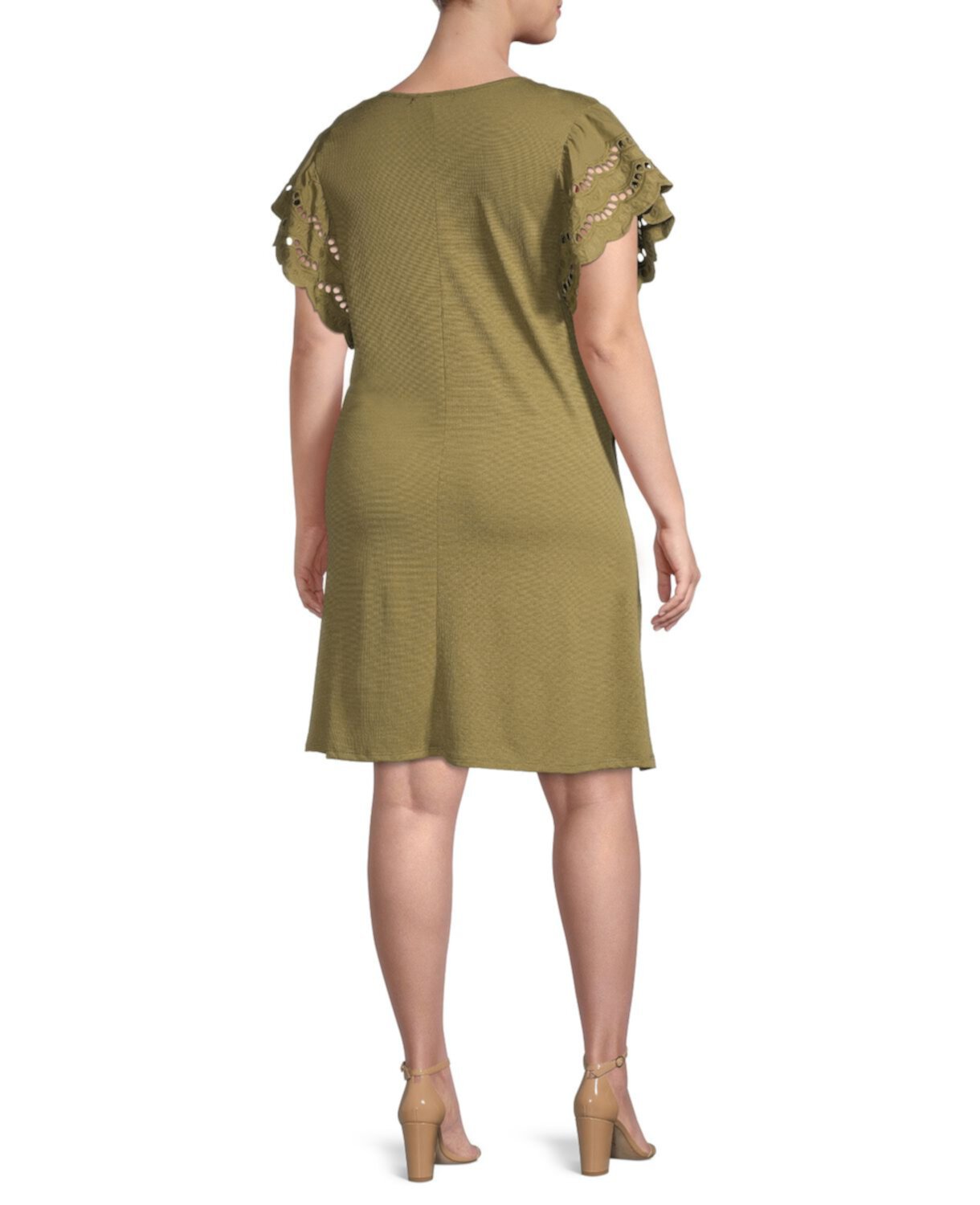 Платье-футболка Plus с рукавами Schiffli Mary & Mo