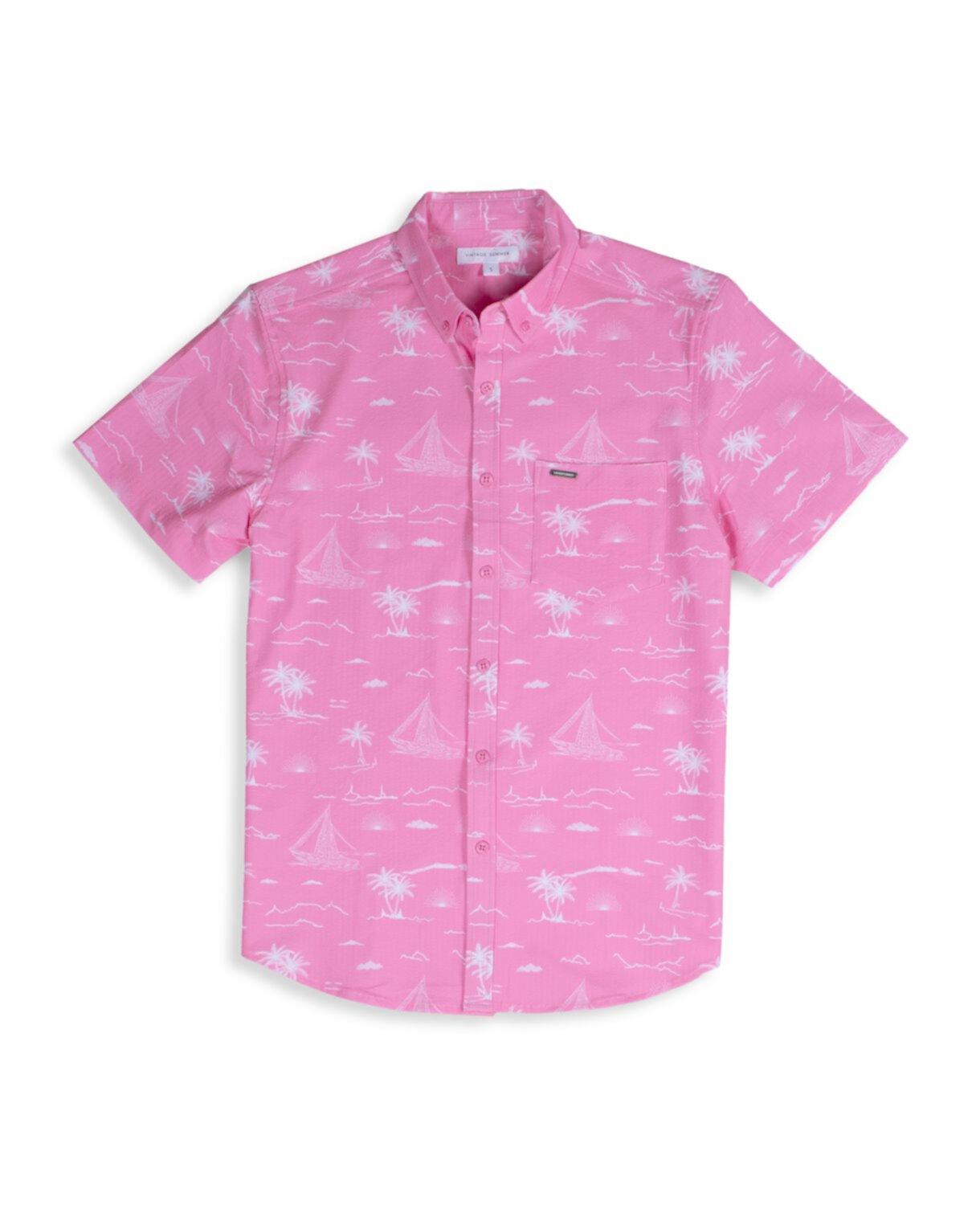 Рубашка из сирсакера с тропическим принтом Vintage Summer
