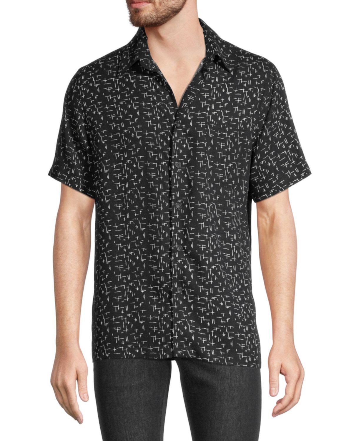 Рубашка из смесового шелка с абстрактным принтом Toscano