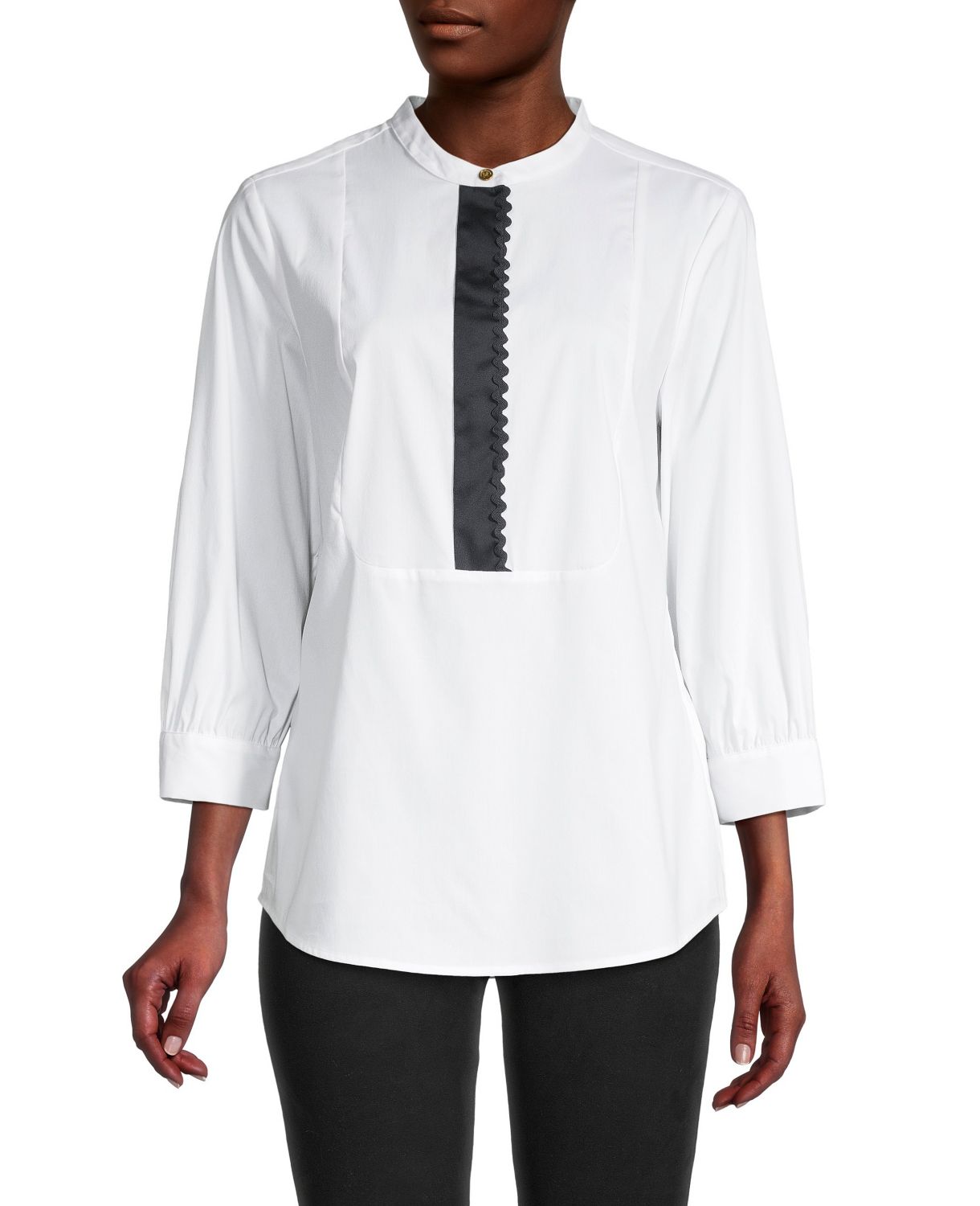 Блузка с контрастной отделкой Donna Karan New York