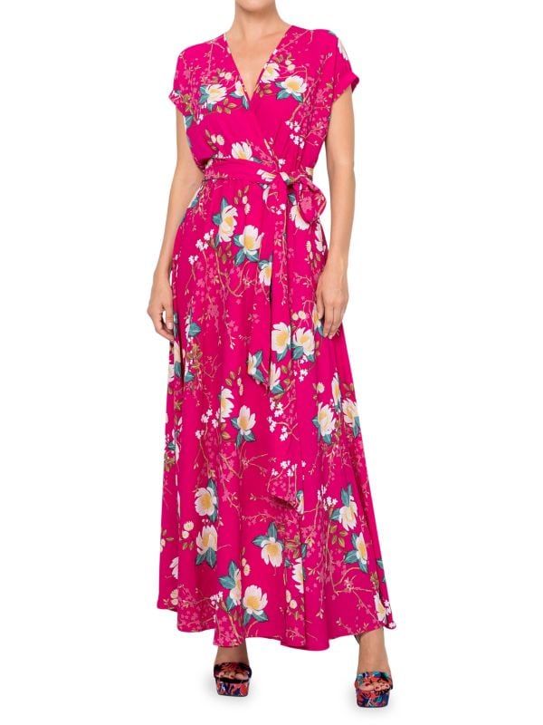 Платье Jasmine с запахом и цветочным принтом Meghan LA