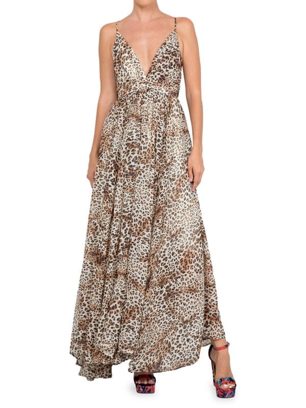Шифоновое платье миди с леопардовым принтом Enchanted Garden Meghan LA
