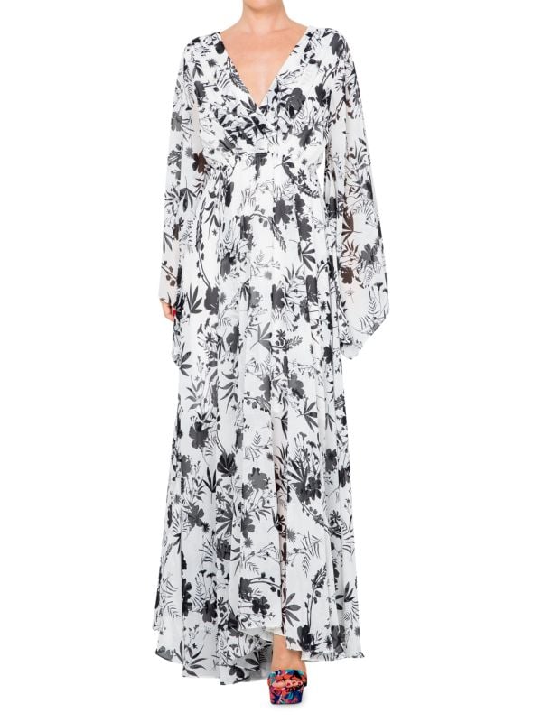 Шифоновое макси-платье Sunset Surplice с цветочным принтом Meghan LA