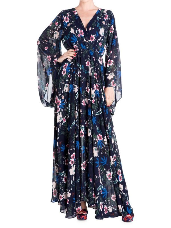 Шифоновое платье макси с цветочным принтом Sunset Surplice Meghan LA