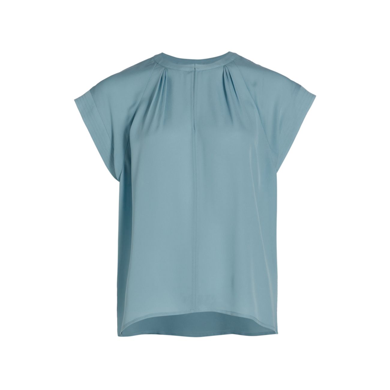 Плиссированная шелковая блуза с короткими рукавами Elie Tahari