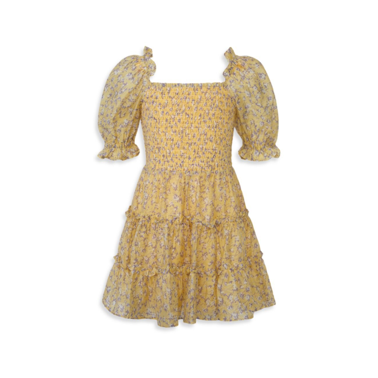 Многоярусное платье с цветочным принтом для девочки Bardot Junior
