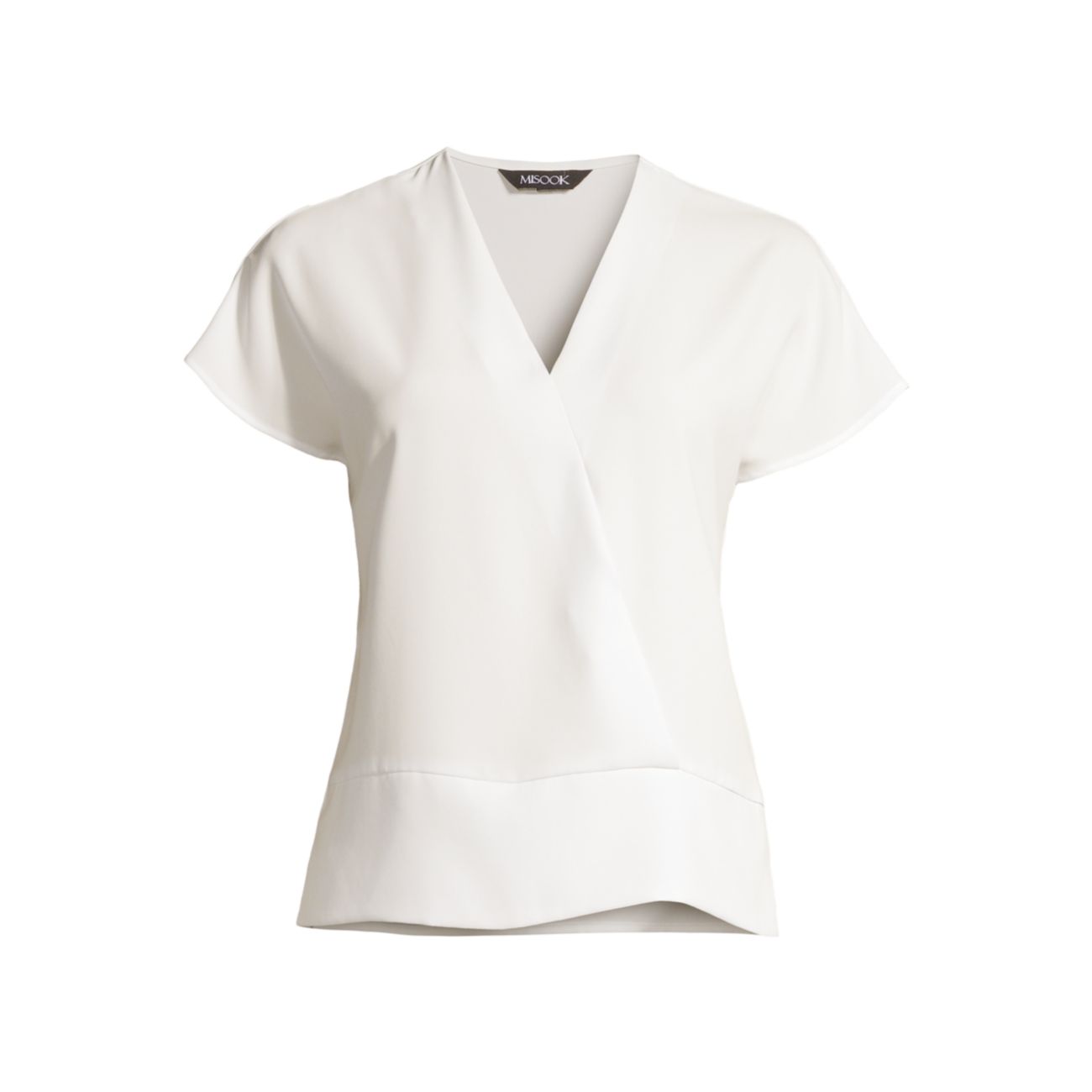 Блузка из крепа с короткими рукавами и V-образным вырезом Misook