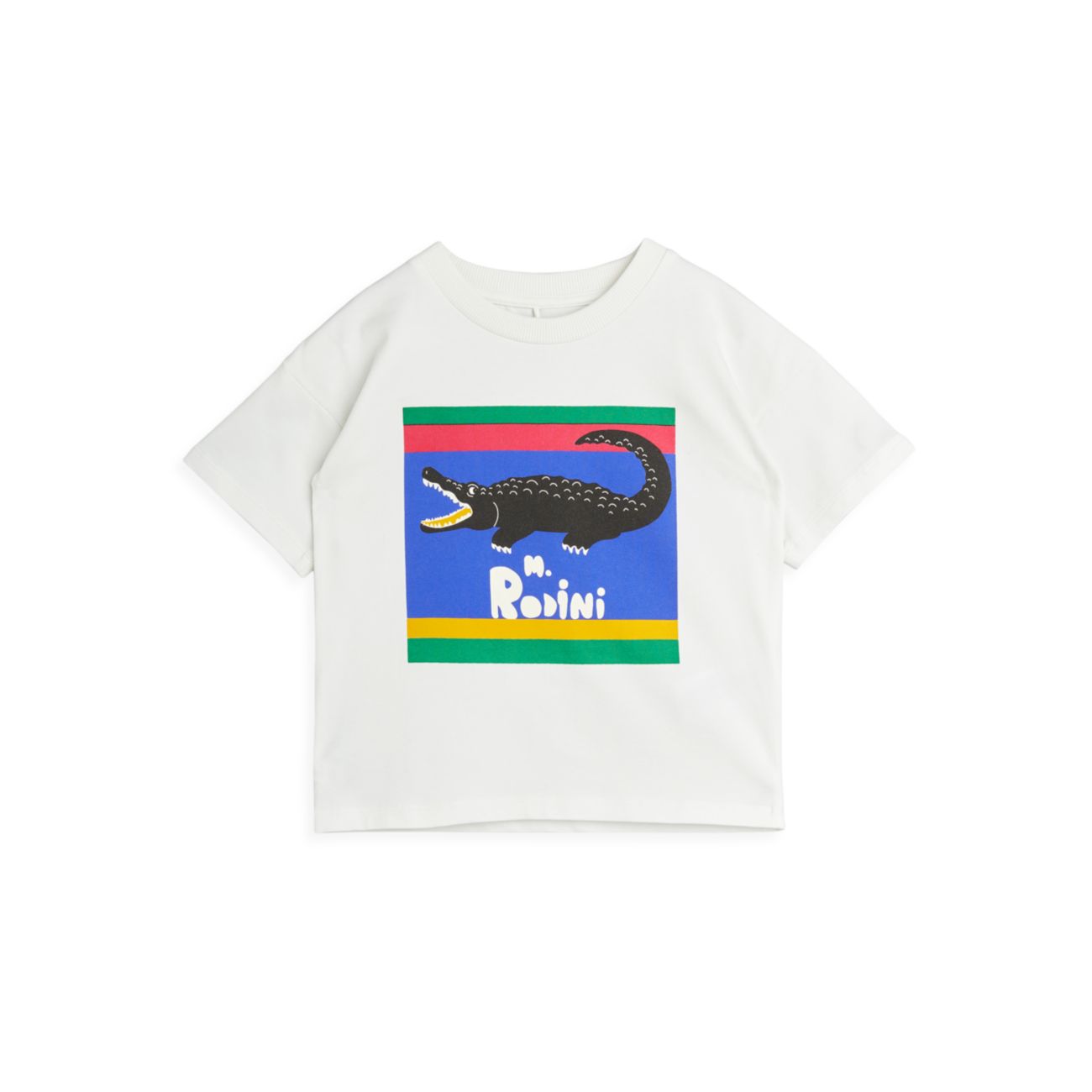 Маленький ребенок &amp;amp; Детская разноцветная футболка с крокодилом Mini rodini