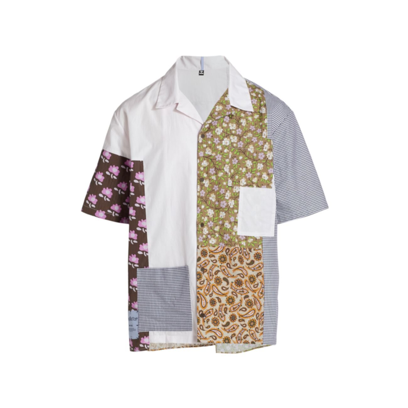 Рубашка оверсайз из хлопка с короткими рукавами и нашивками для взрослых McQ