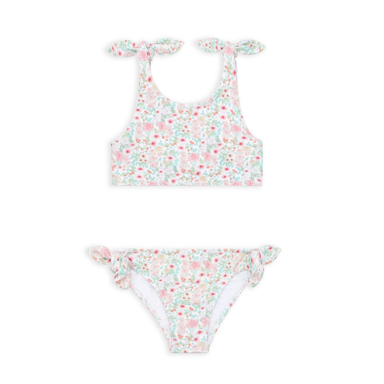 Baby's, Little Girl's &amp; Girl's 2-Piece Floral Print Tie-Knot Bikini Minnow Swim