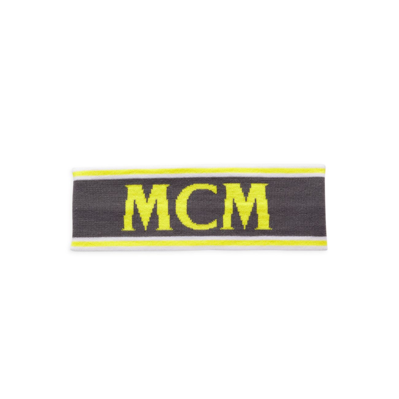 Шерстяная повязка на голову с кубическим логотипом и монограммой MCM