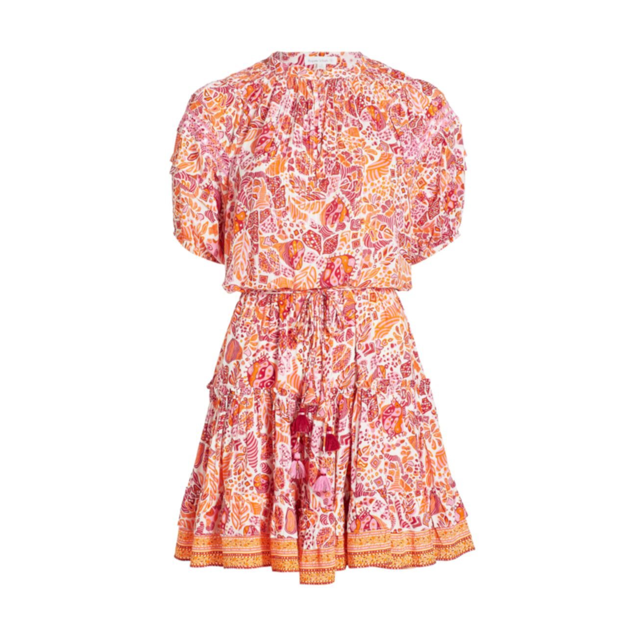 Мини-платье Bona с поясом и цветочным принтом Poupette St Barth