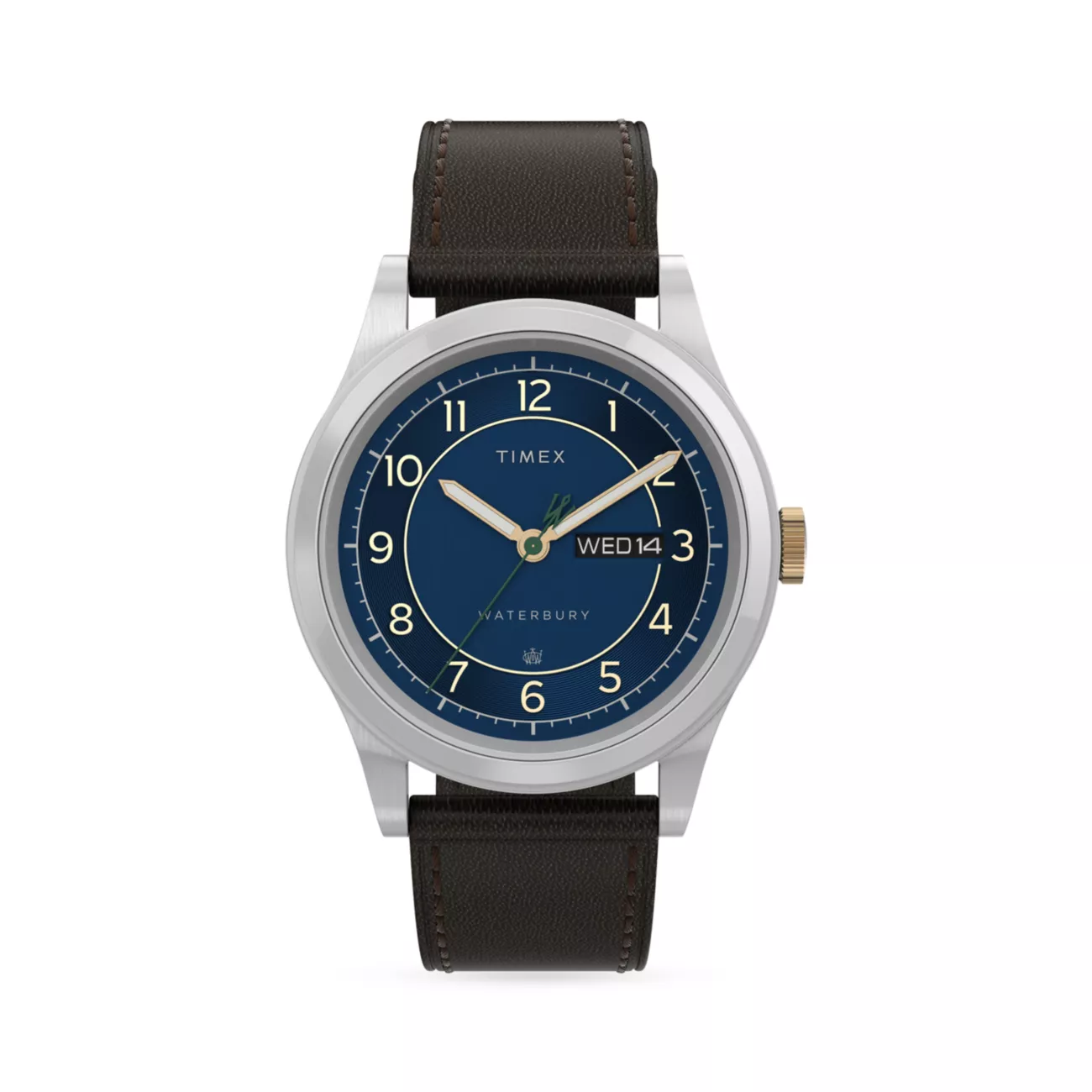 Уотербери из нержавеющей стали &amp; Часы с кожаным ремешком Timex