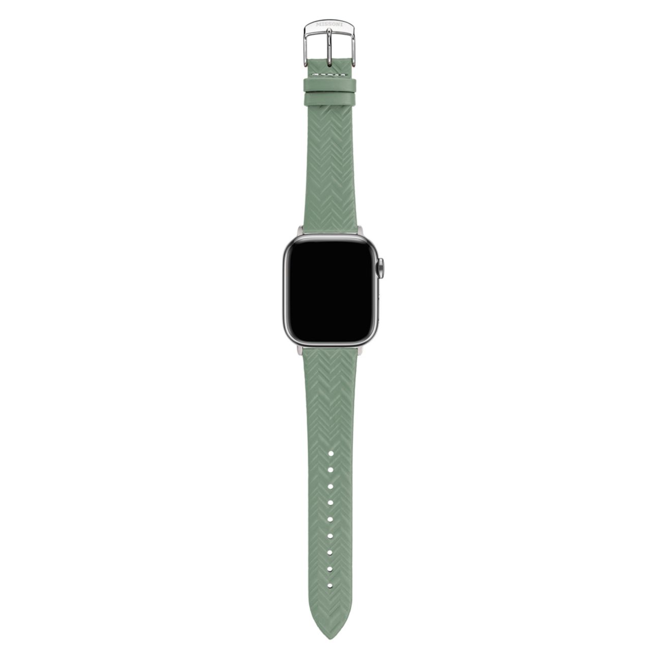 Зеленый кожаный ремешок для часов Apple® Watch с тиснением/22 мм Missoni