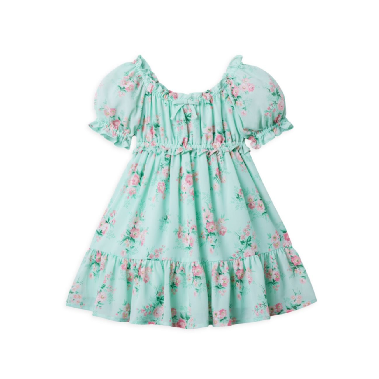 Маленькая девочка &amp;amp; Шифоновое платье с пышными рукавами и цветочным принтом для девочек Janie and Jack