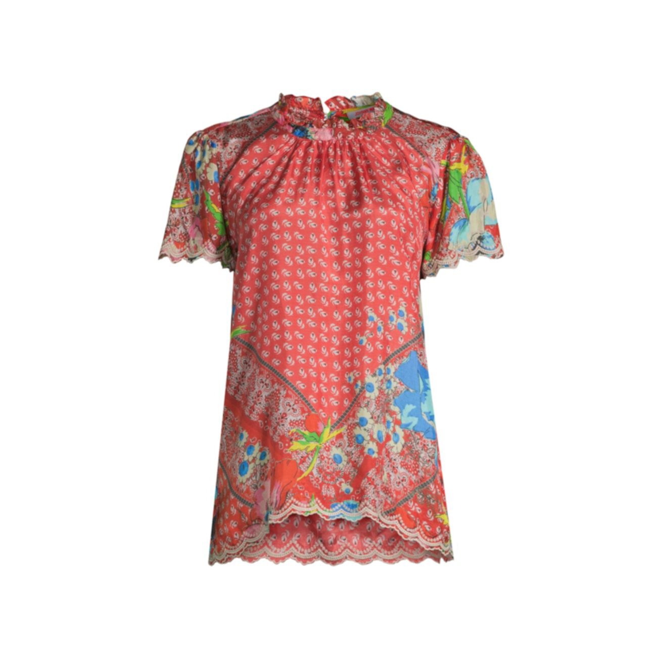 Шелковая блузка с цветочным принтом Martha Lisa Johnny Was