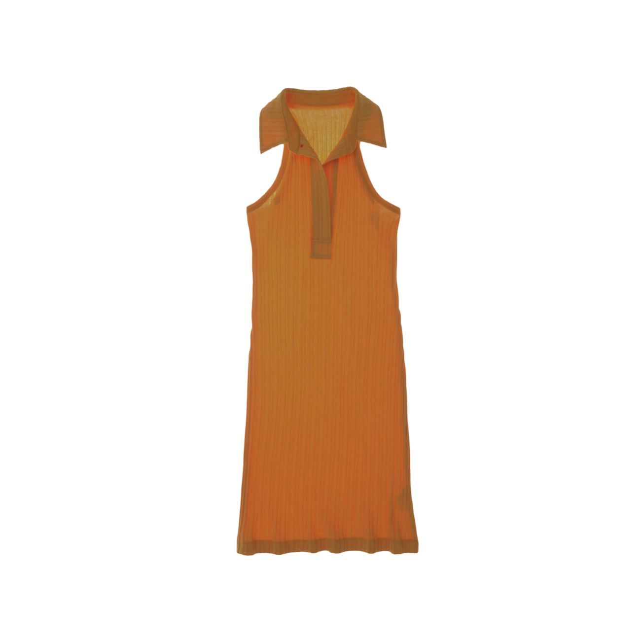 Трикотажное мини-платье поло в рубчик Helmut Lang