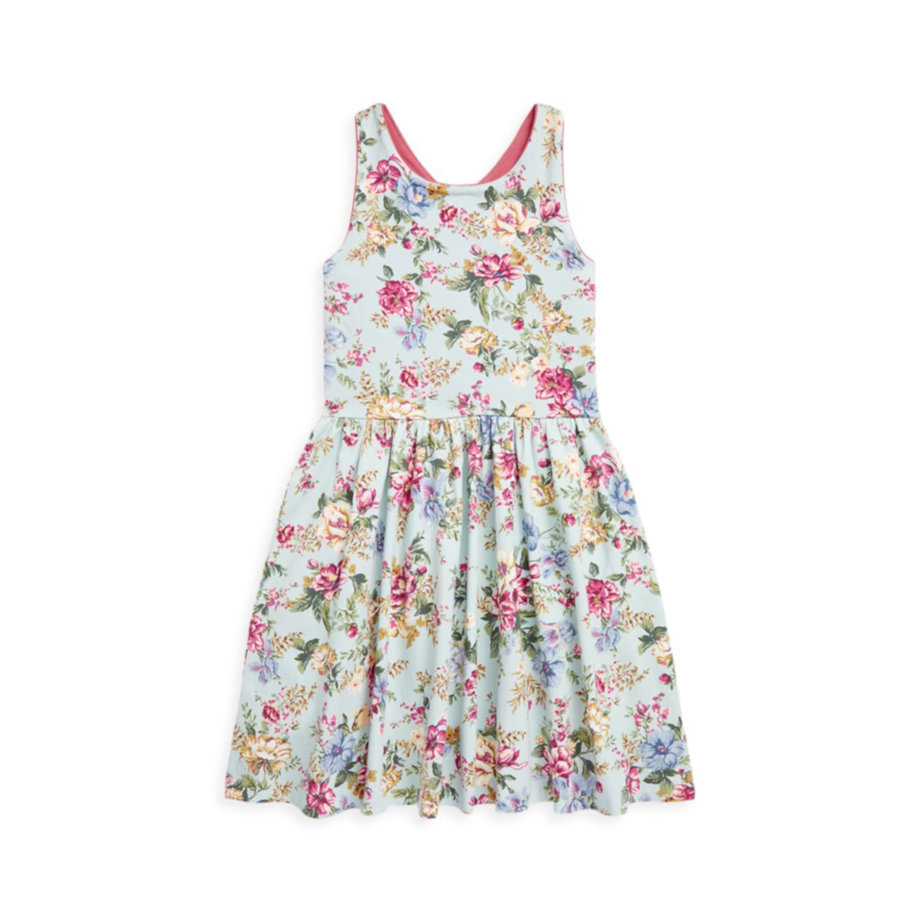 Маленькая девочка &amp;amp; Платье для девочек с цветочным принтом и перекрестной спиной Polo Ralph Lauren