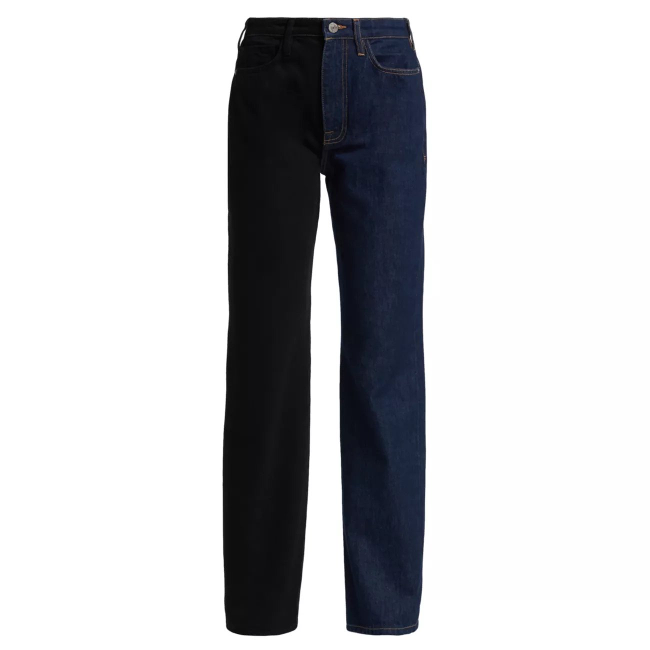 Двухцветные джинсы прямого кроя Le Jane с высокой посадкой FRAME